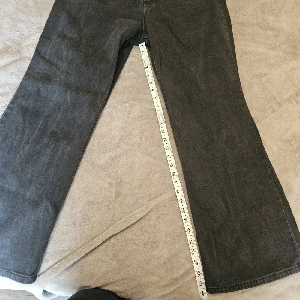 Vintage‎ Y2K Grunge Black Flared Women's Jeans 12 Retro Wide Leg Denim